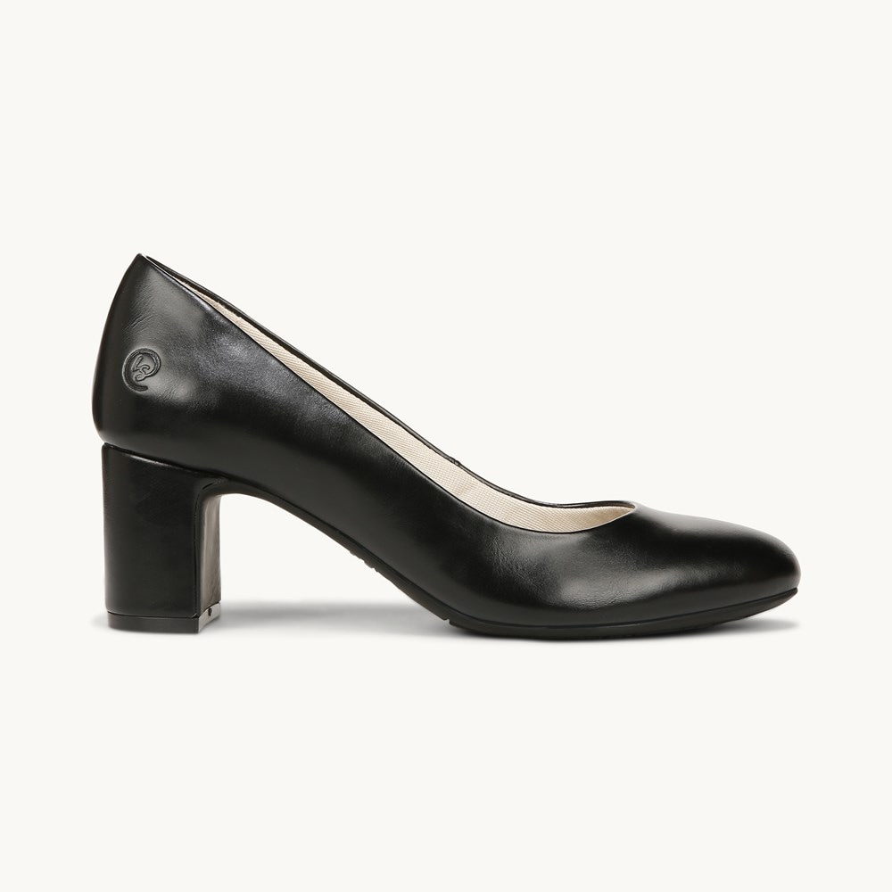 Black fashion pumps chunky heel