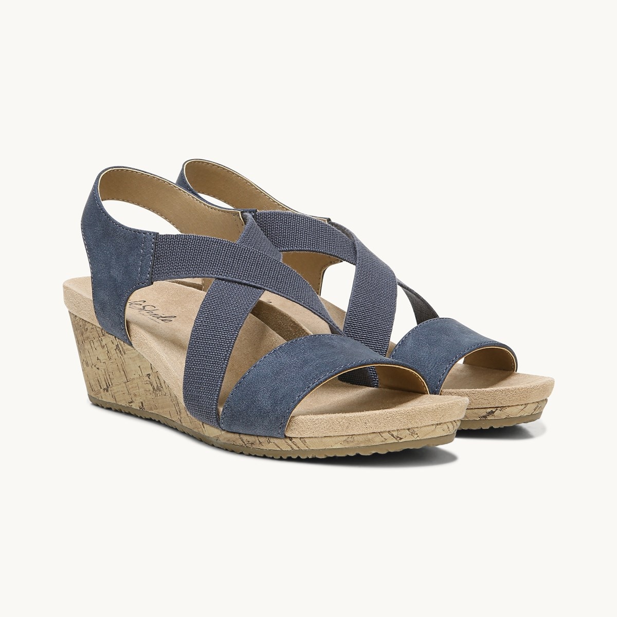 LifeStride Mexico Wedge Sandal in Navy 
