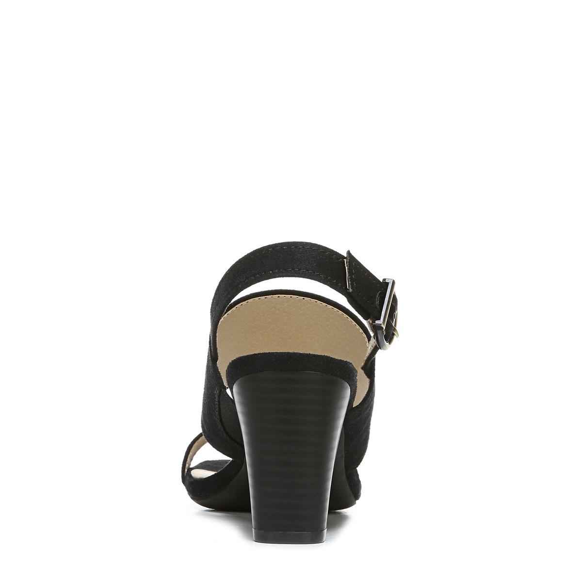 Teddi Block Heel Sandal in Black Fabric | LifeStride