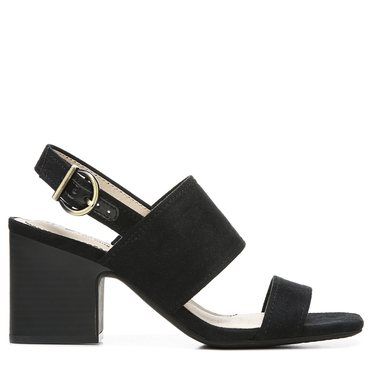 Teddi Block Heel Sandal in Black Fabric | LifeStride