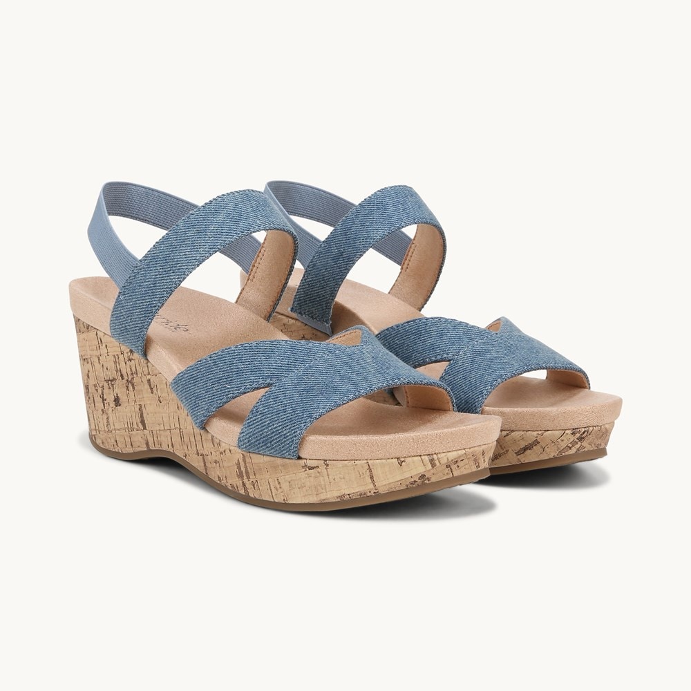 Women's Blue Wedge Sandals