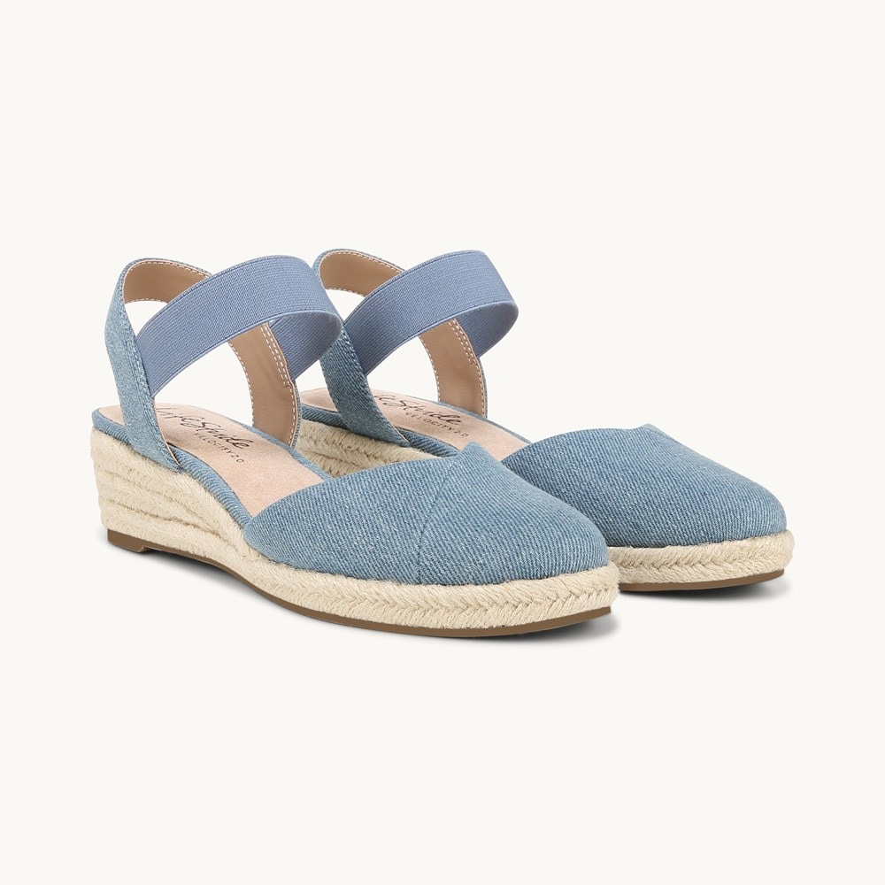 NWT newest Lifestride Wedge Blue Sandal 7.5