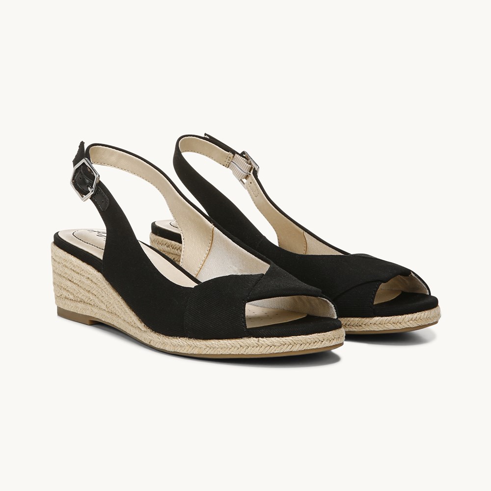 Lifestride cheap black wedges