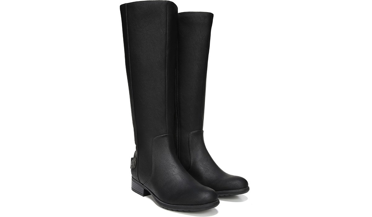 grey wide calf riding boots