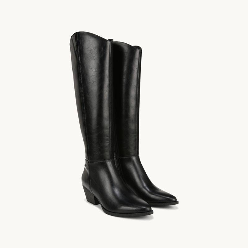 LifeStride Reese Wide Calf Boot (Black Synthetic) Leather 7.5 W