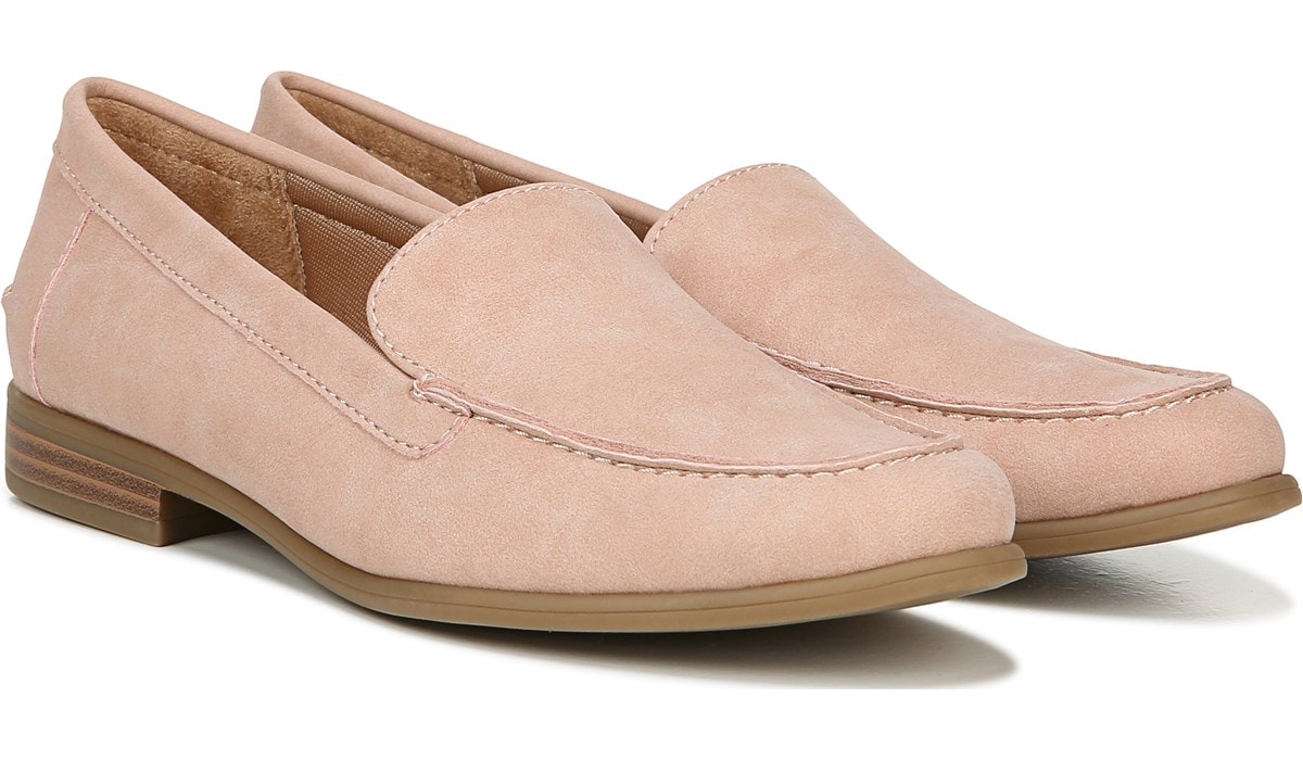 blush suede loafers